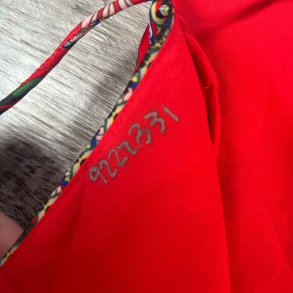 Alice + Olivia Red Floral Mini Dress Size 14 Boho Sleeveless Sundress - Picture 9 of 11